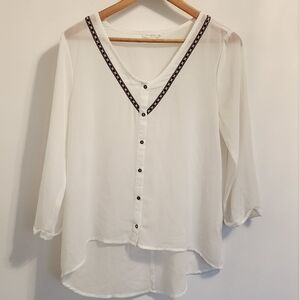 Women's Ivory Long Sleeve Blouse